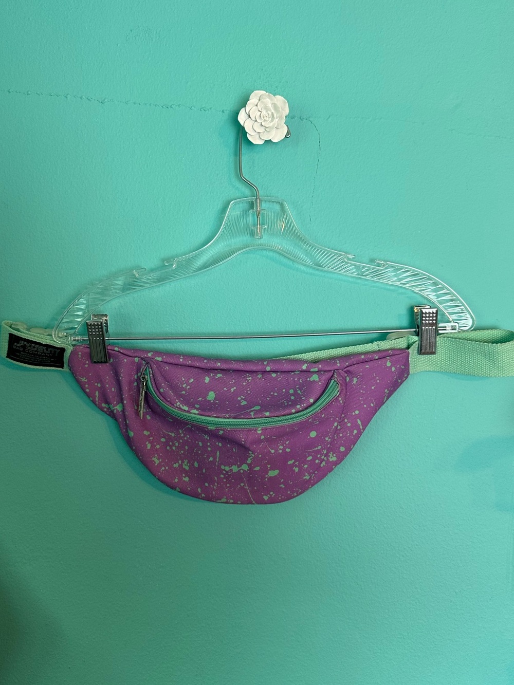 FYDELITY Paint-Splatter Purple & Mint Belt Bag